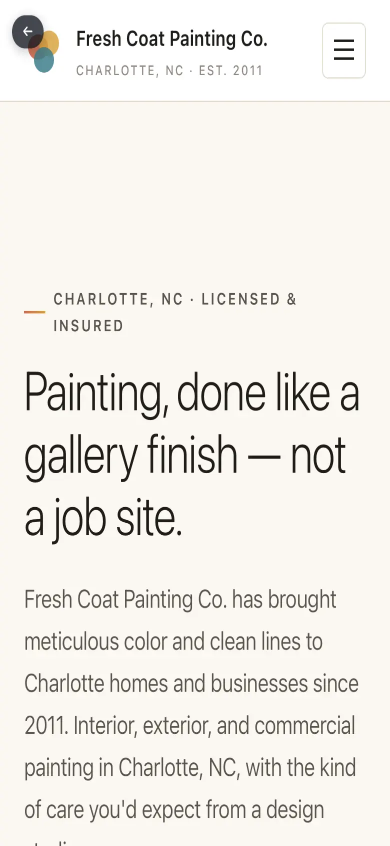 Painting website preview